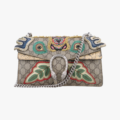GUCCI Dionysus Brown x Multicolor PVC Coated Canvas Shoulder Bag 400249G020853364