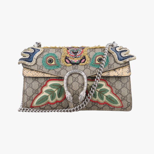 GUCCI Dionysus Brown x Multicolor PVC Coated Canvas Shoulder Bag 400249G020853364