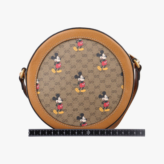 GUCCI Disney Collaboration Mickey Mouse Beige x Multicolor PVC Coated Canvas x Leather Shoulder Bag 603938F031583756