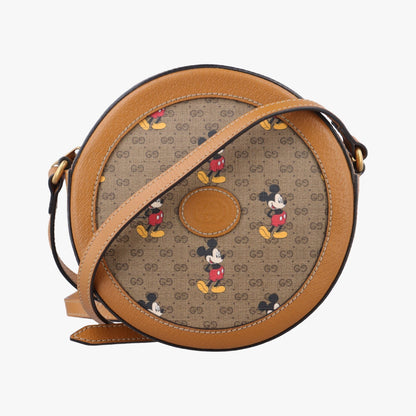 GUCCI Disney Collaboration Mickey Mouse Beige x Multicolor PVC Coated Canvas x Leather Shoulder Bag 603938F031583756