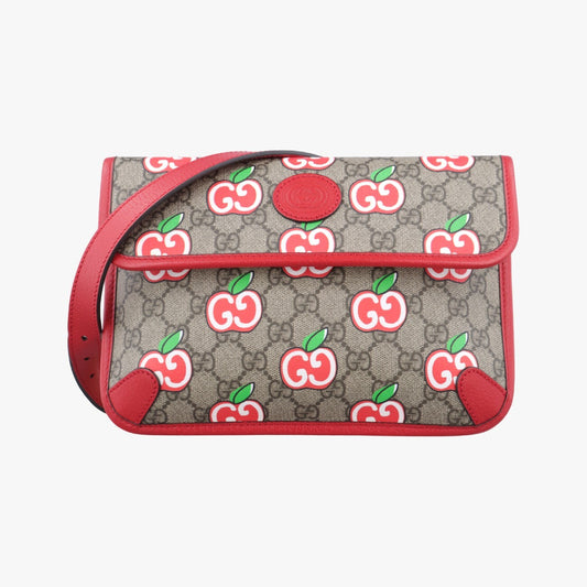 GUCCI GG Apple Beige x Multicolor PVC Coated Canvas Shoulder Bag 625233D033008978