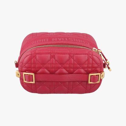 Dior Travel Small Vanity Cannage Red Lambskin Shoulder Bag 06-BO-0290