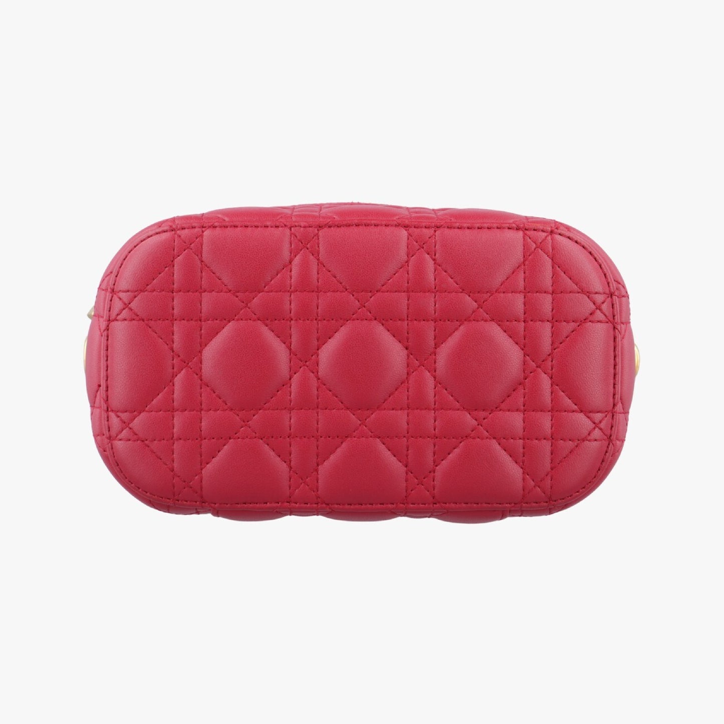 Dior Travel Small Vanity Cannage Red Lambskin Shoulder Bag 06-BO-0290