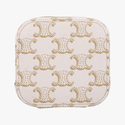 CELINE Triomphe Mini Vanity Case, White PVC Coated Canvas, U-DS-0243 Shoulder Bag
