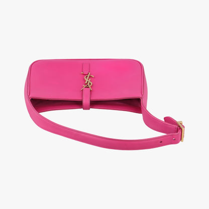 Yves Saint Laurent LE 5?7 Mini Hobo Shoulder Bag in Rose Red Leather 