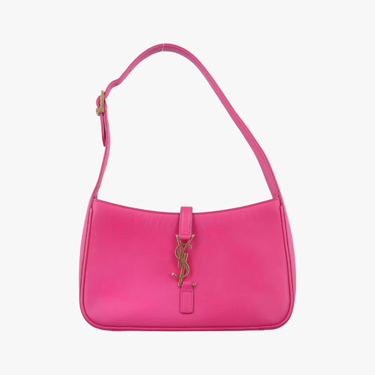 Yves Saint Laurent LE 5?7 Mini Hobo Shoulder Bag in Rose Red Leather 