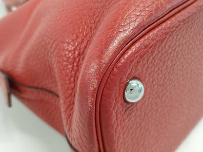 HERMES Bolide 31 Taurillon Red Handbag with Q Stamp