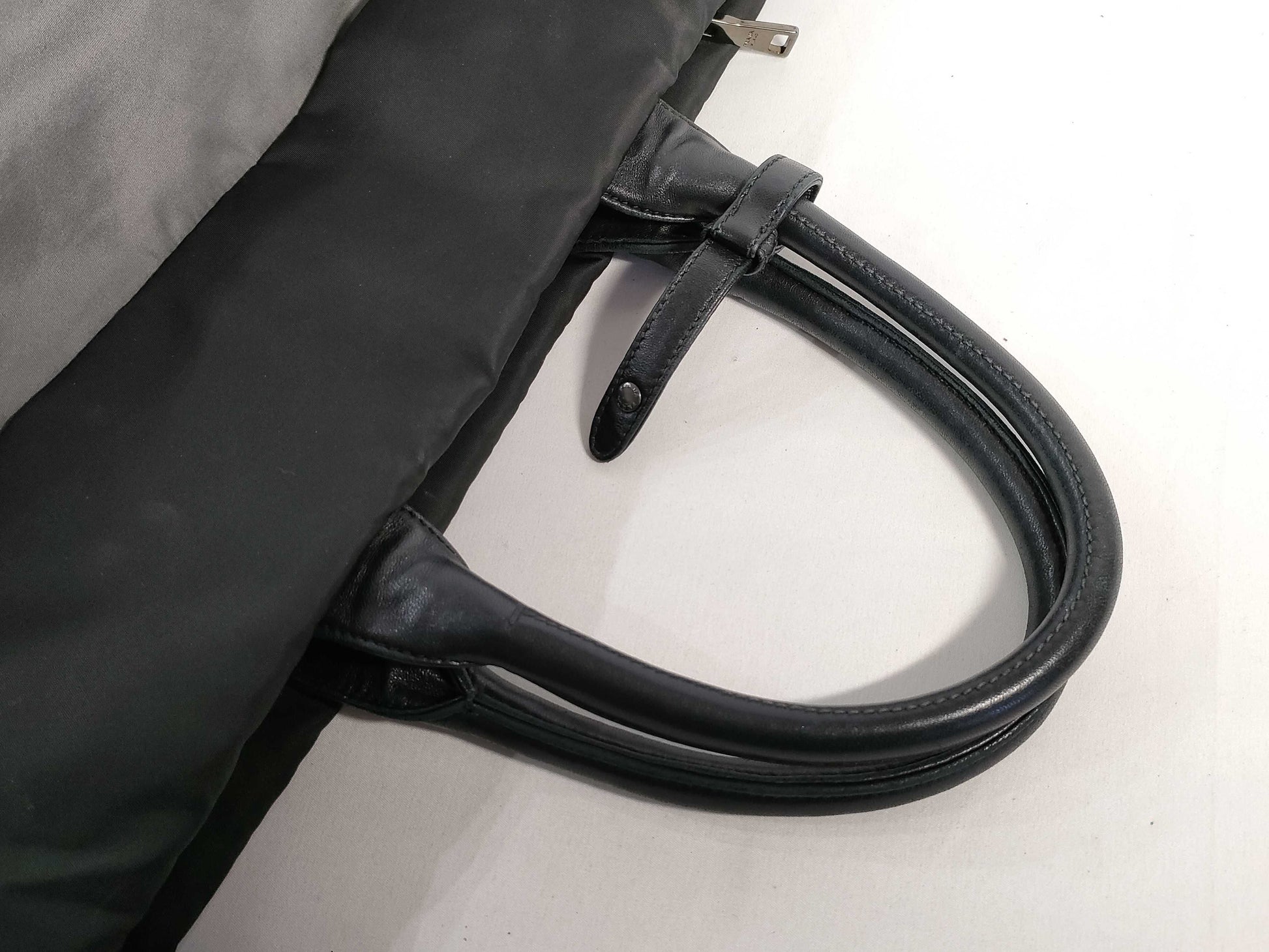 PRADA Nylon Prada Nylon Tote Bag Gray/Black