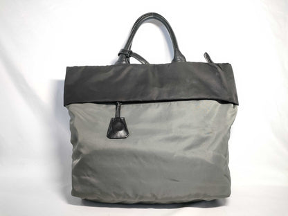 PRADA Nylon Prada Nylon Tote Bag Gray/Black