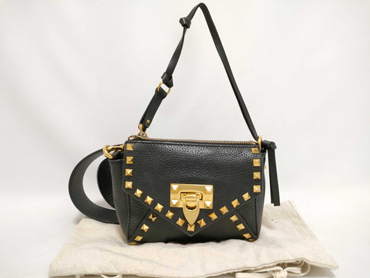 Valentino Garavani TH－Valentino Optic Grainy Leather Small Rockstud Hype Shoulder Bag Shoulder bag