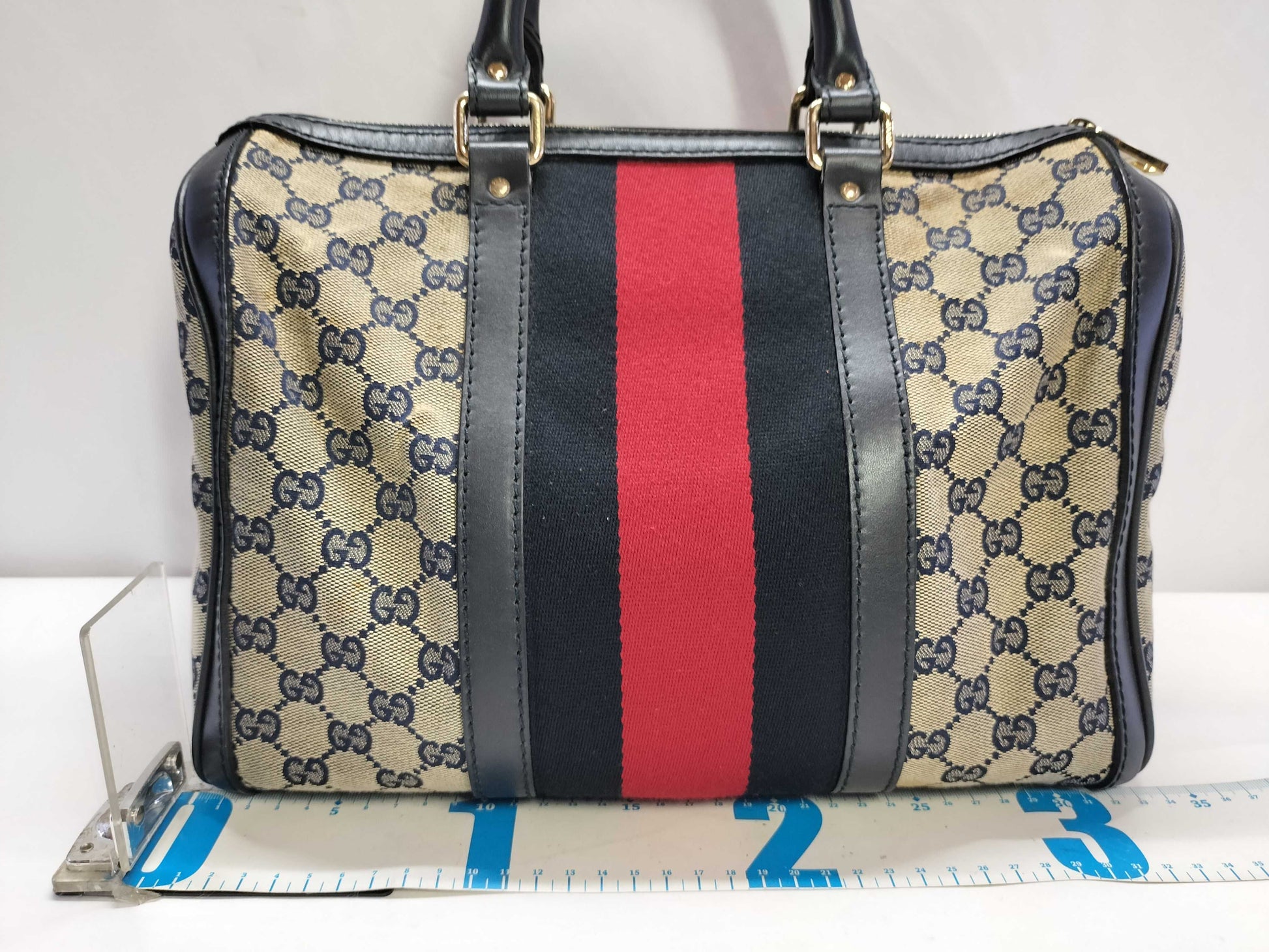GUCCI GG Canvas ID - Gucci GG Canvas Canvas x Leather 2-Way Handbag 247205 - Grade B Handbag