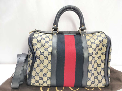 GUCCI GG Canvas ID - Gucci GG Canvas Canvas x Leather 2-Way Handbag 247205 - Grade B Handbag