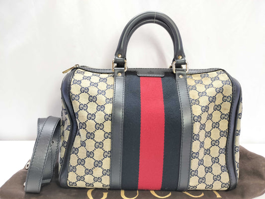 GUCCI GG Canvas ID - Gucci GG Canvas Canvas x Leather 2-Way Handbag 247205 - Grade B Handbag