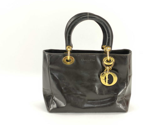 Dior Lady Dior Christian Dior Lady Dior Patent Leather 2-Way Handbag