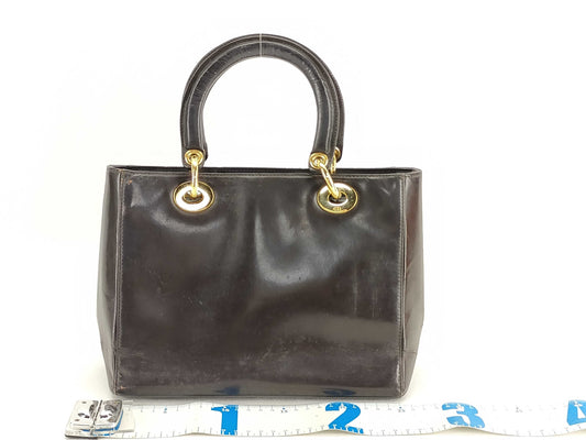 Dior Lady Dior Christian Dior Lady Dior Patent Leather 2-Way Handbag