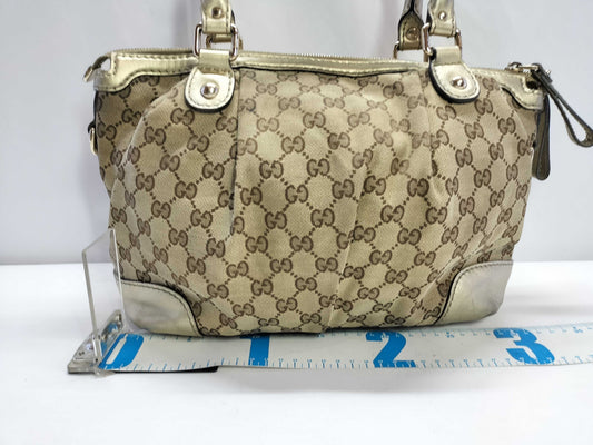 GUCCI GG Canvas ID - Gucci GG Canvas Sukey Beige x Gold Handbags - Grade B Handbag