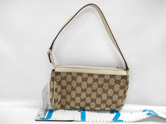 Gucci GG Canvas Canvas and Leather Shoulder Bag Beige 145750 Shoulder Bag