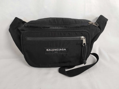 BALENCIAGA Explorer Nylon Body Bag, Black, 482389, Waist Bag