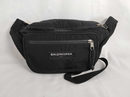 BALENCIAGA Explorer Nylon Body Bag, Black, 482389, Waist Bag