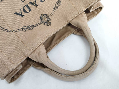 PRADA Canapa Canvas 2-Way Handbag, Beige, B2439G