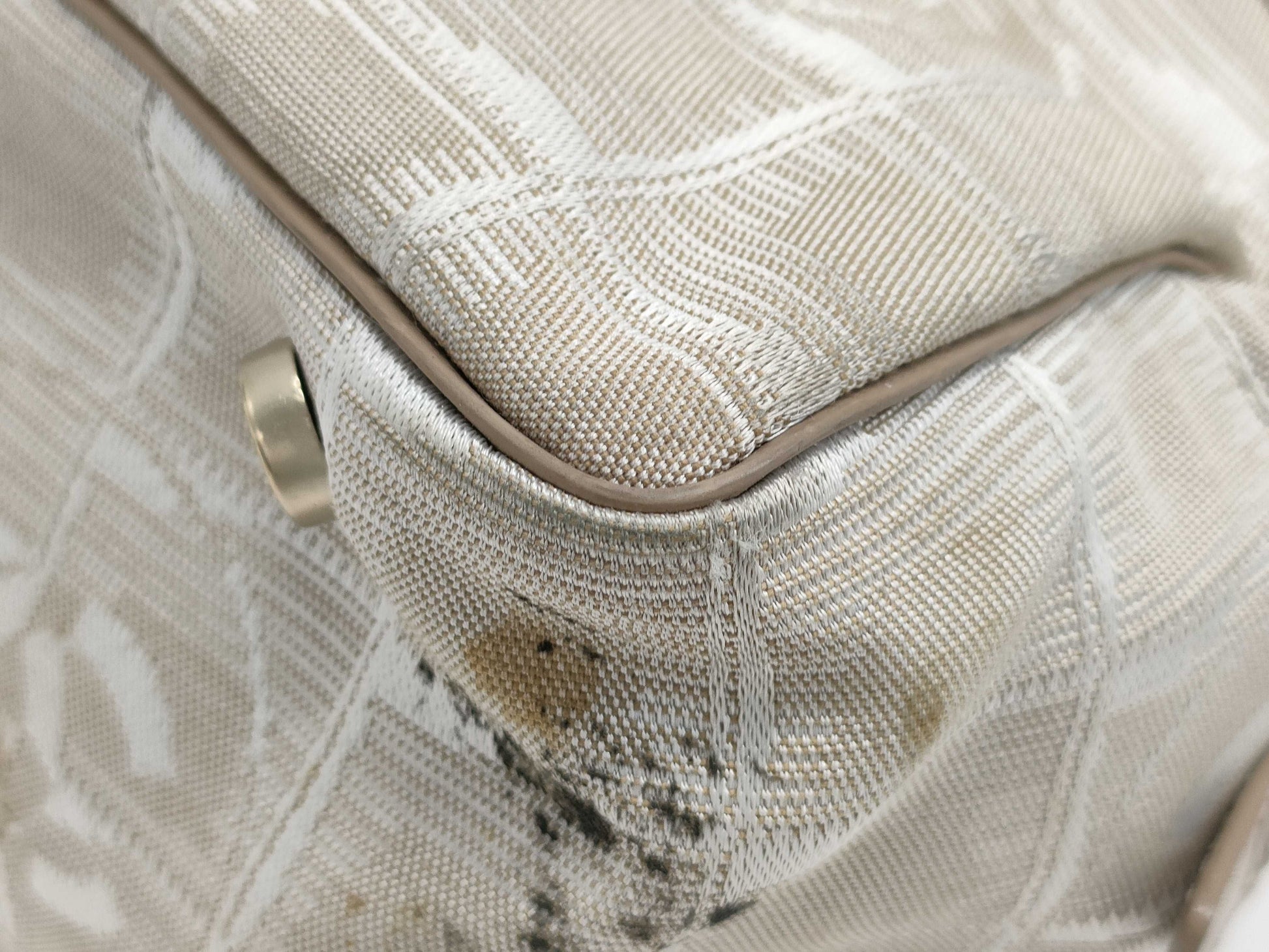 CHANEL New Travel Line Nylon and Leather Handbag in Pink Beige with Silver Hardware