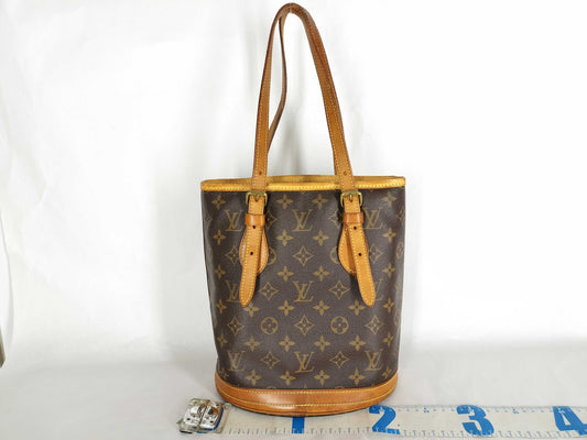 LOUIS VUITTON Monogram Bucket PM M42238 DK2088 Brown Tote Bag