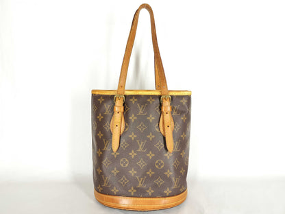 LOUIS VUITTON Monogram Bucket PM M42238 DK2088 Brown Tote Bag