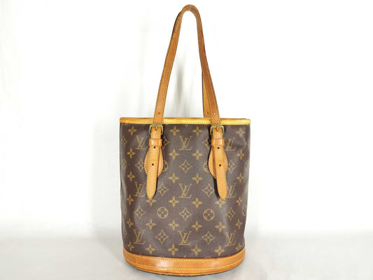 LOUIS VUITTON Monogram Bucket PM M42238 DK2088 Brown Tote Bag