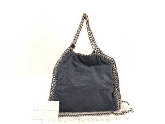 Stella McCartney Falabella Faux Leather Chain Shoulder Bag Navy Tote Bag