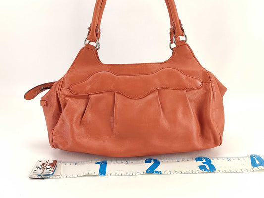 Salvatore Ferragamo Gancini Ferragamo Gancini Leather Handbag Orange Handbag