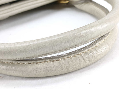 miu miu miu miu PH－Miu Miu White Vitello Shine Satchel Bag 31cm Handbag