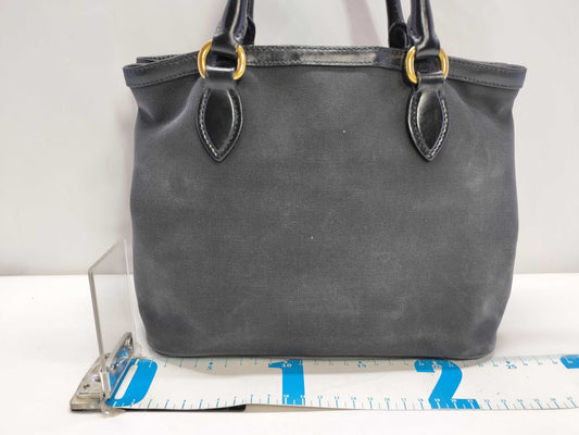 PRADA Prada Logo Jacquard Canvas and Leather 2-Way Handbag, Black, 1BA172