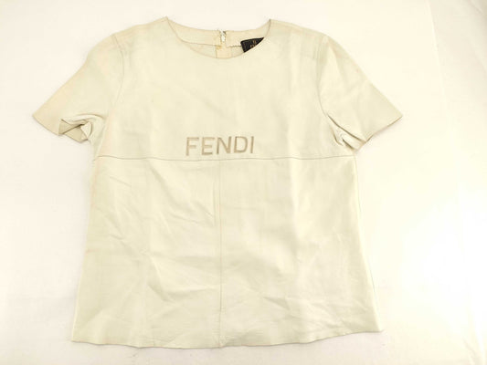 FENDI Leather Shirt Logo Tops