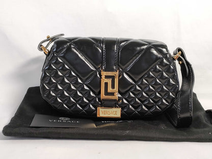 VERSACE Greca Goddess Hobo Bag in Black