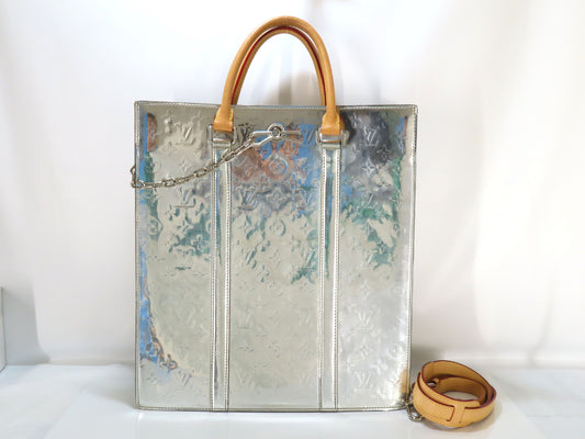 LOUIS VUITTON LV Mirror Sac Plat M45884 Silver Tote Bag