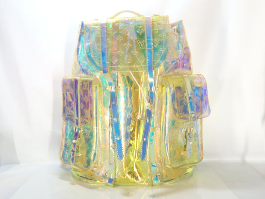 LOUIS VUITTON Prism Christopher GM M44766 RI1189 Clear RFID-enabled Backpack