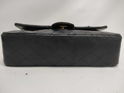 CHANEL Matelasse Lamb Double Flap 25 Chain Shoulder Bag with Seal