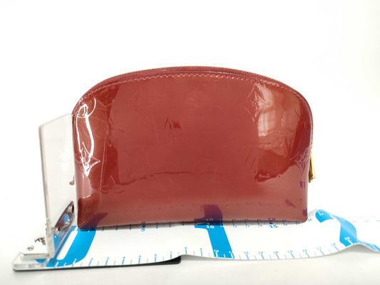 LOUIS VUITTON Vernis Cosmetic Pouch, Red, M91496 CA1172, Louis Vuitton Pouch