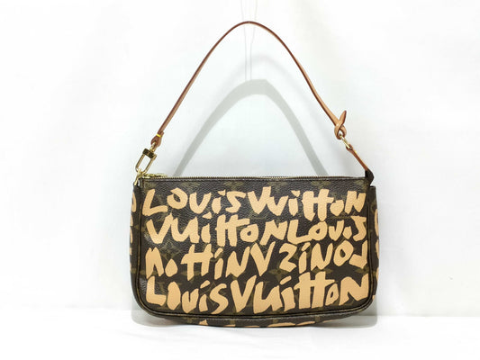 LOUIS VUITTON Monogram Graffiti Pochette Accessoires M92193 AR0041 Handbag