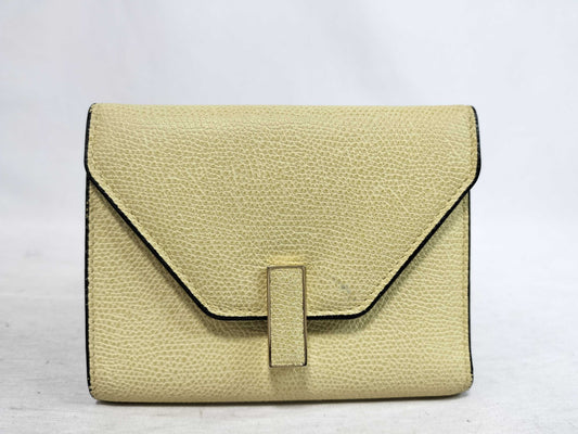 Valextra Iside Wallet, Yellow Gold Hardware, Compact Wallet