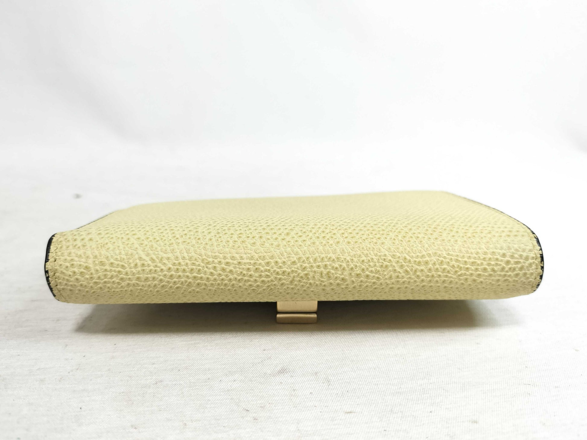 Valextra Iside Wallet, Yellow Gold Hardware, Compact Wallet