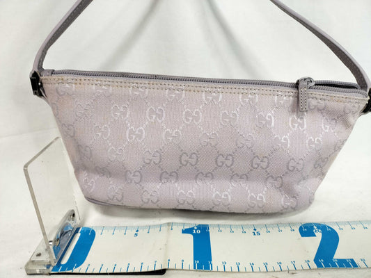 GUCCI GG Canvas Gucci GUCCI 07198 GG Canvas Purple Canvas and Leather Pouch Bag Handbag