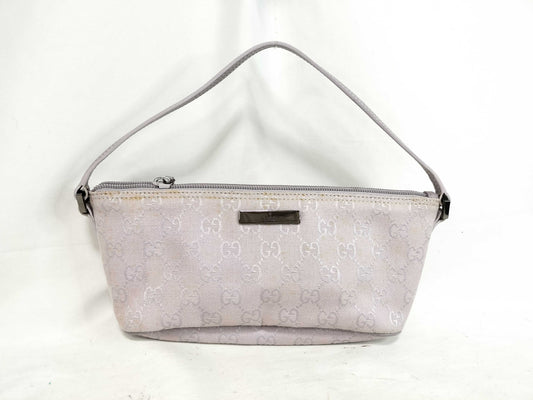 GUCCI GG Canvas Gucci GUCCI 07198 GG Canvas Purple Canvas and Leather Pouch Bag Handbag