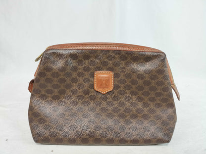 CELINE Macadam Brown Clasp Second Pouch Clutch Bag Pouch