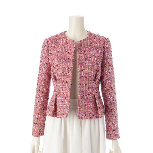 YOKO CHAN Tweed Jacket YCJ-119-046 Pink Yoko Chan Size 38 Jacket