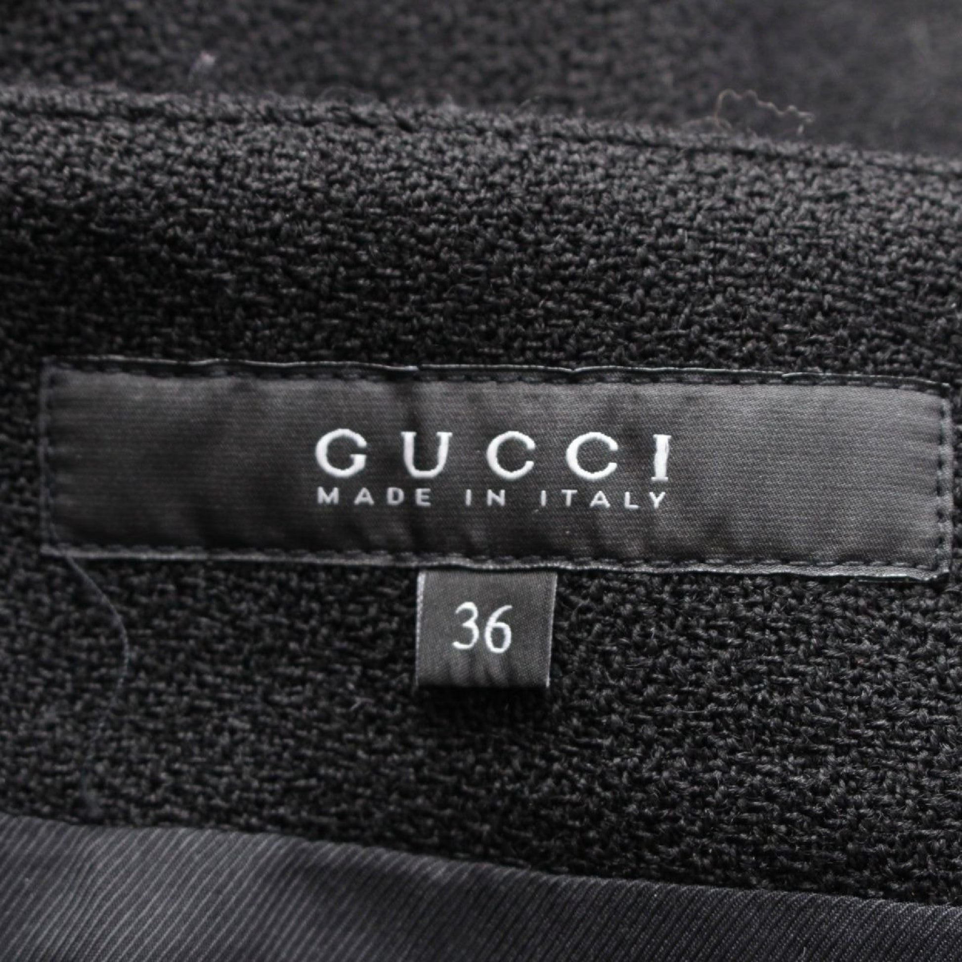 GUCCI Y2K Wool Giannini Big Button Skirt Black Size 36