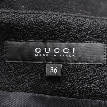 GUCCI Y2K Wool Giannini Big Button Skirt Black Size 36