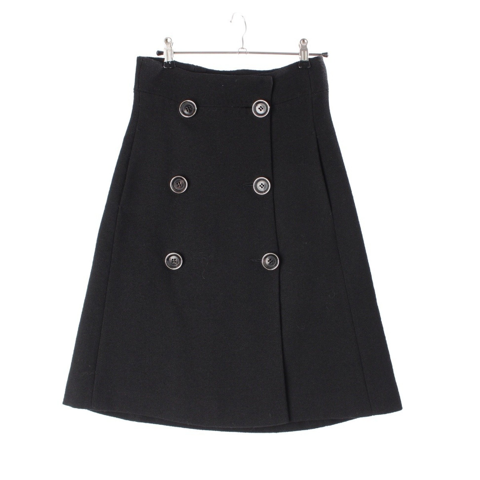 GUCCI Y2K Wool Giannini Big Button Skirt Black Size 36