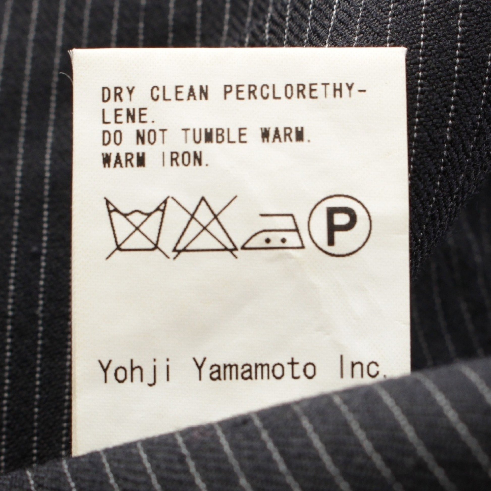 Yohji Yamamoto Wool Side Button Striped Slacks Pants YN-P08-102-1 Black Pants