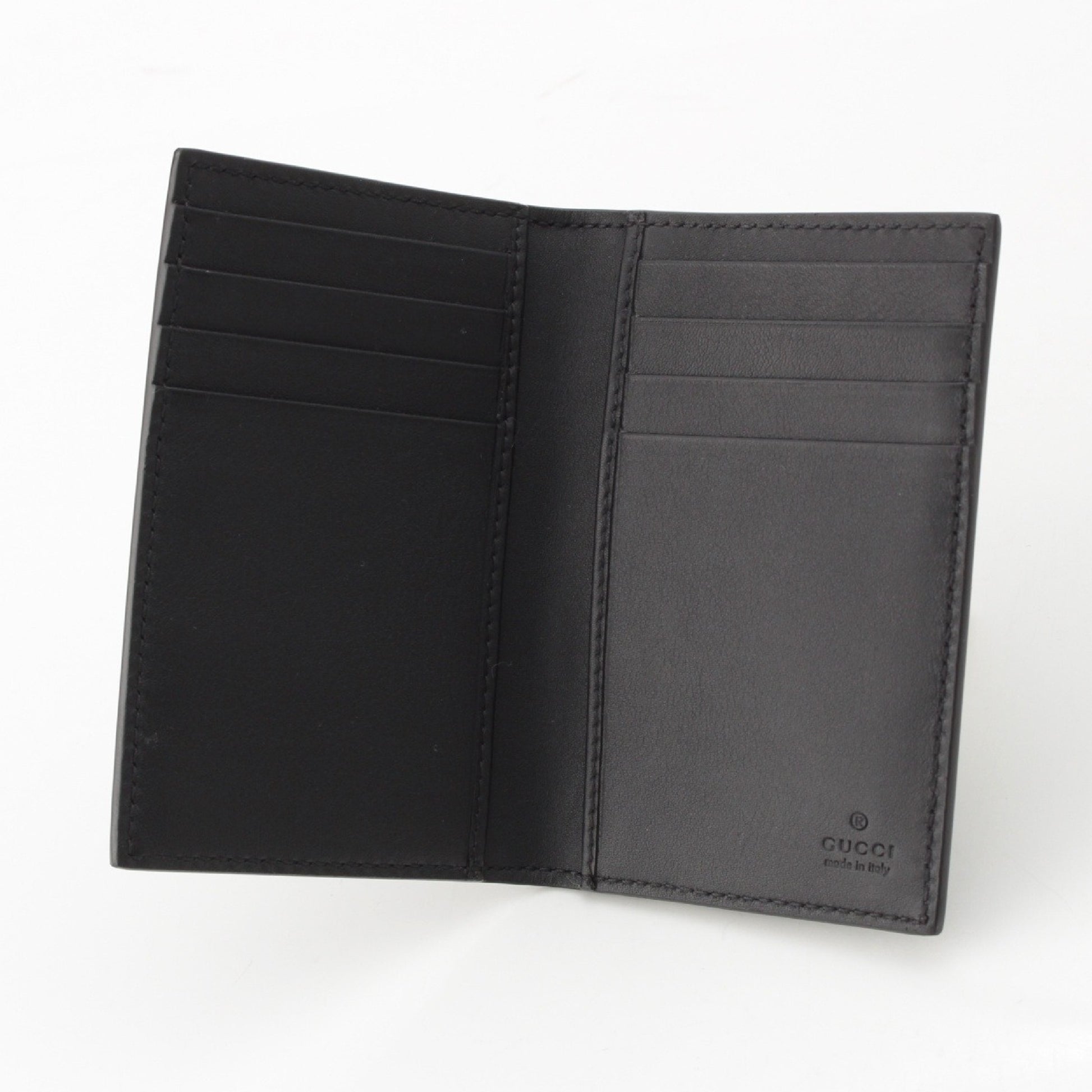 GUCCI Coated Fabric GG Emblem 821209 Black Card Case/Pass Case/Business Card Holder